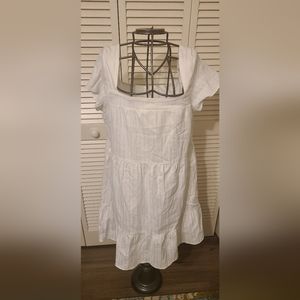 Copper Key White Linen Dress